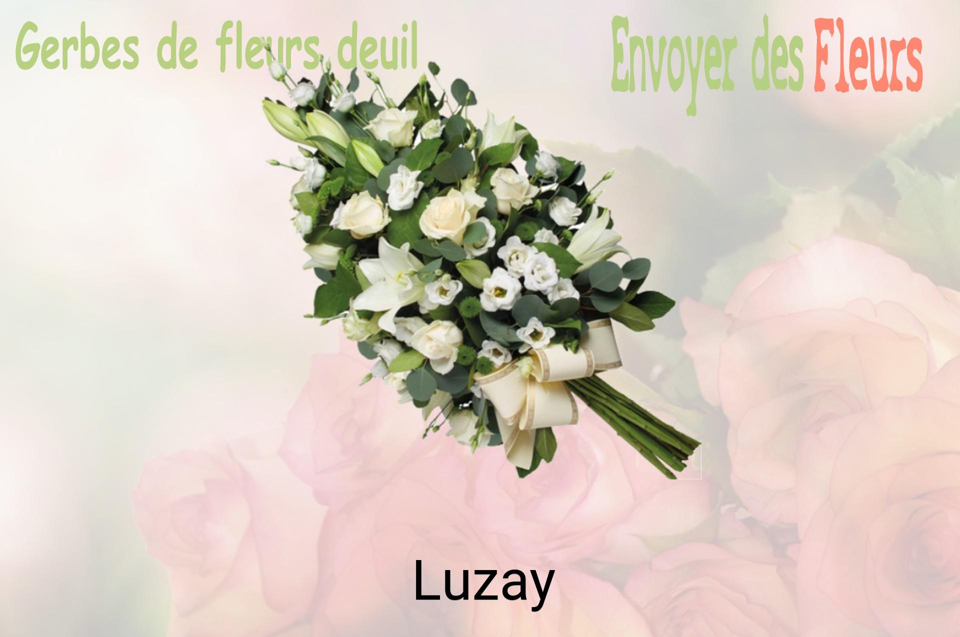 Gerbe de fleurs de deuil livrée à Luzay